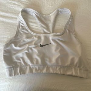 White Nike sports bra